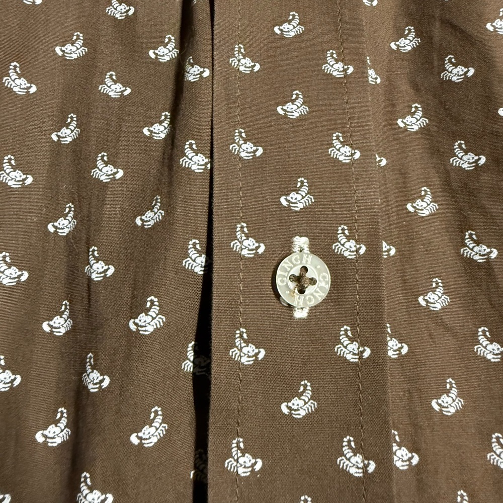 Cinch Scorpion Patterned Button Down Shirt Size M… - image 4